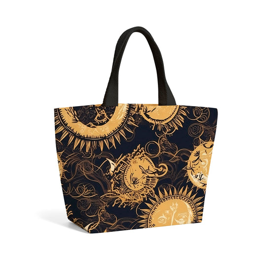 Moon and Sun Gold Blue Beach Shopper Tote Bag