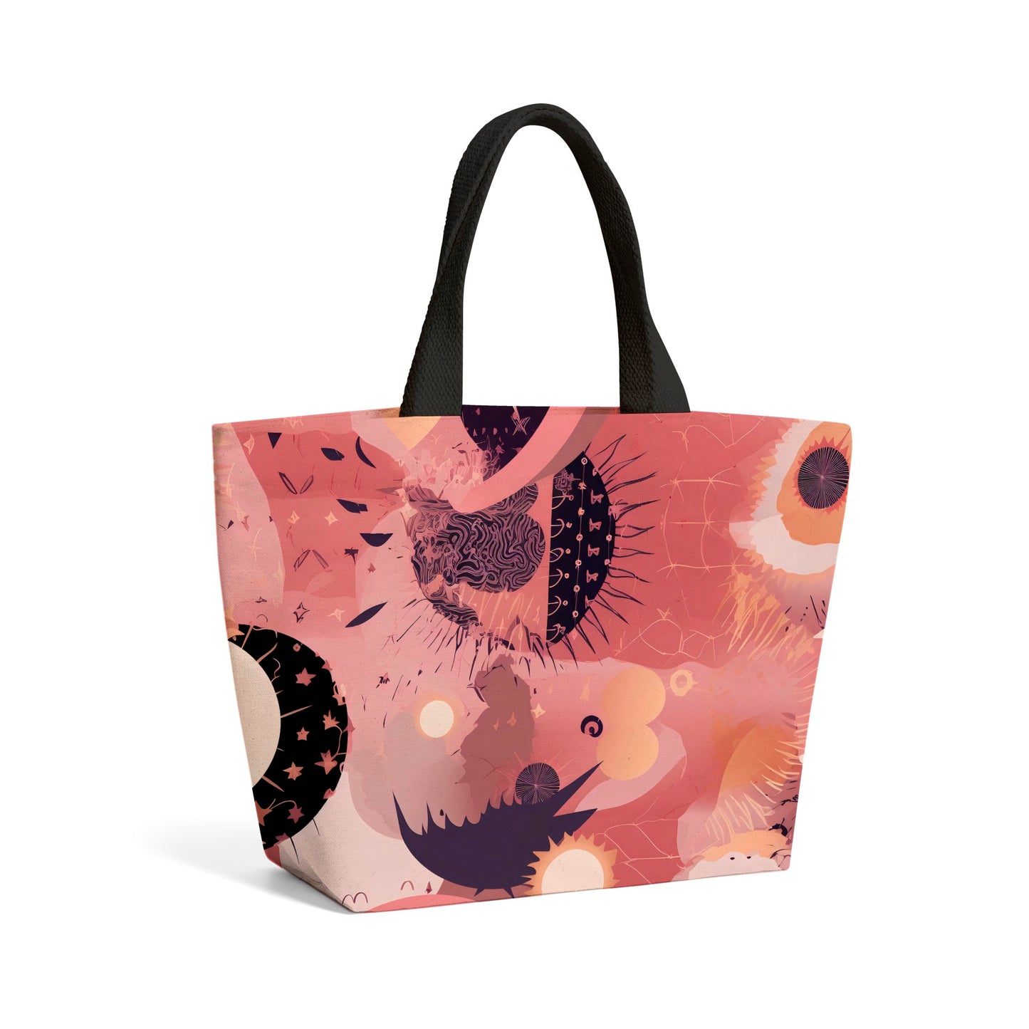 Abstract Red Pink Pattern Beach Shopper Tote Bag