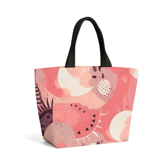 Abstract Pink White Beach Shopper Tote Bag