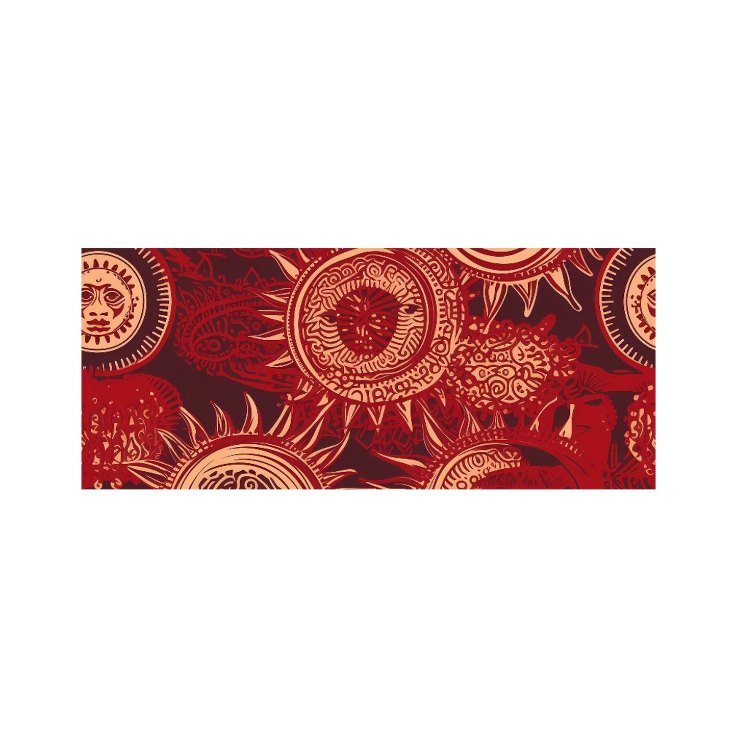 Abstract Red Moon and Sun Glass Bathroom Splashback