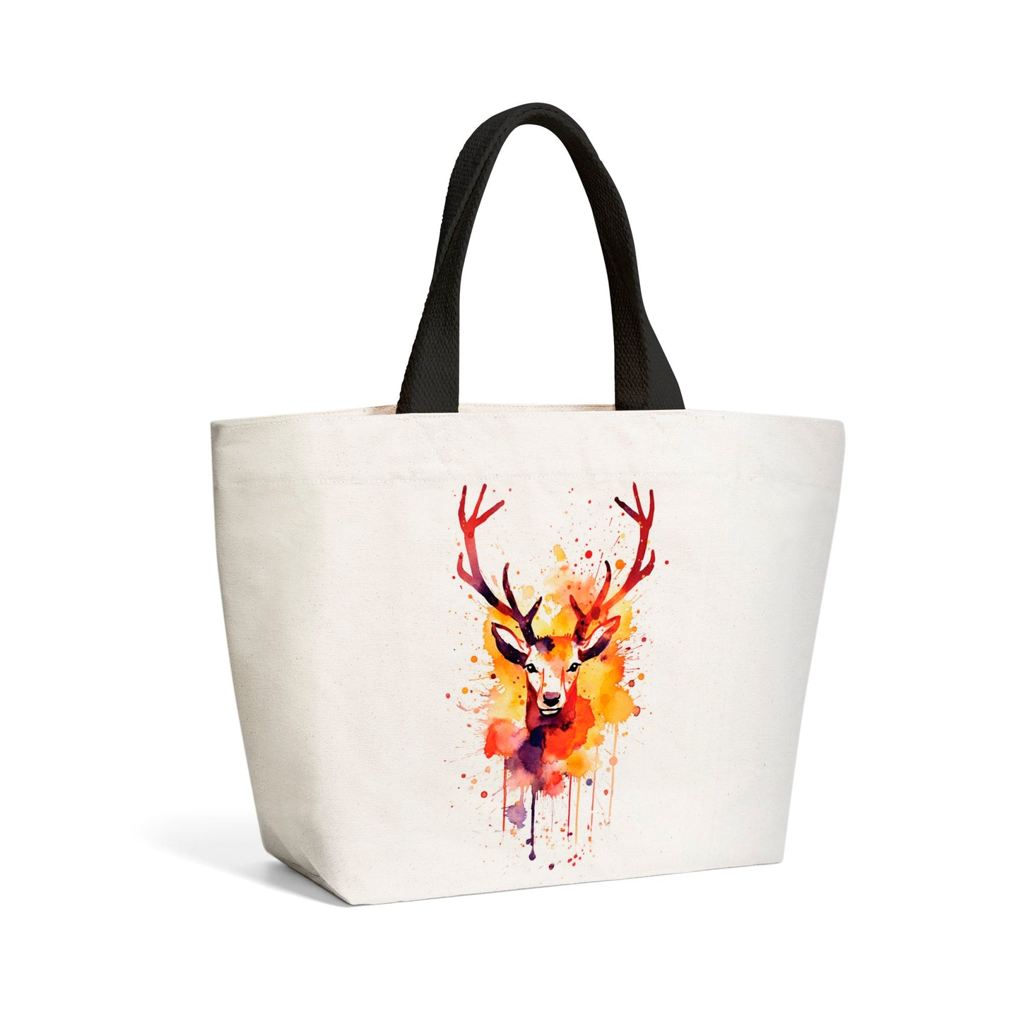 Watercolour Stag Face Beach Shopper Tote Bag