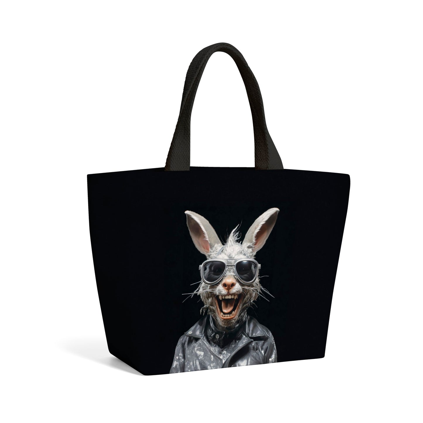 Funky Rabbit Face Beach Shopper Tote Bag