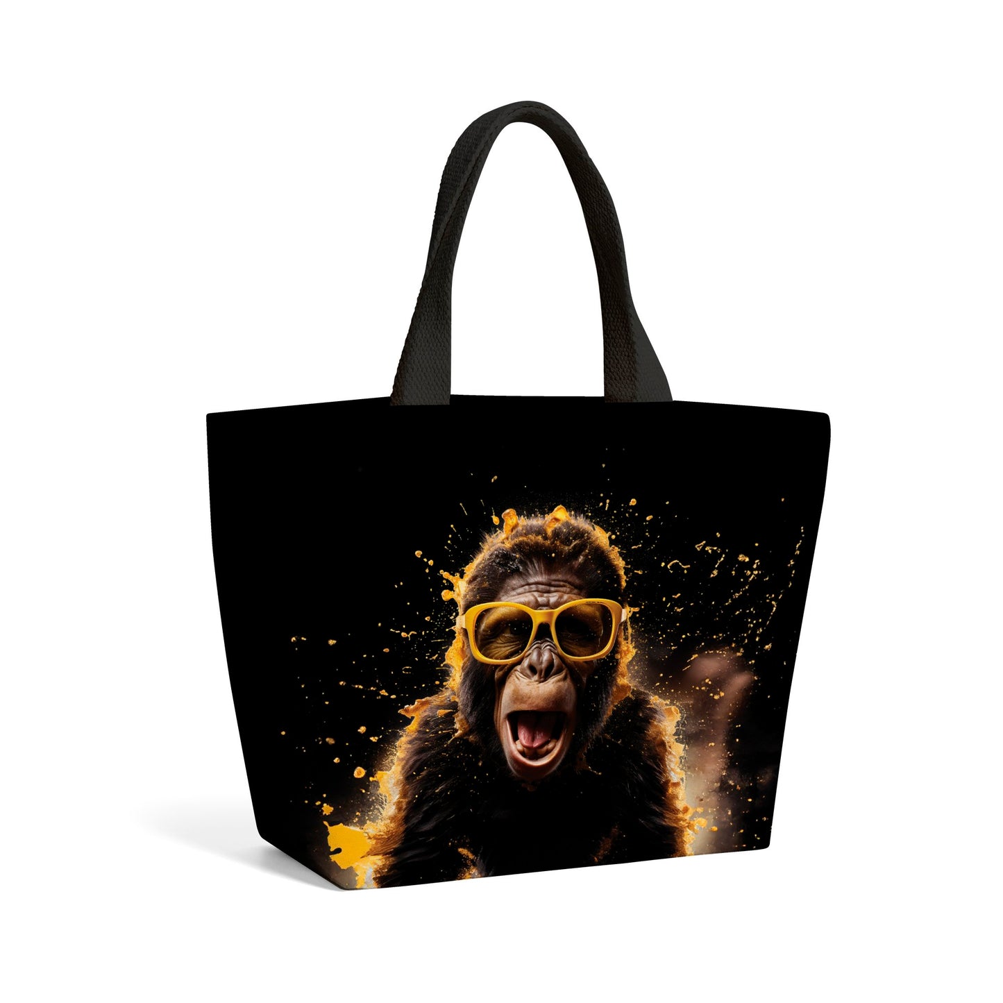 Splashart Monkey With Yellow Glasses Beach Shopper Tote Bag