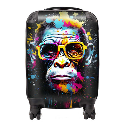 Coloured Splashart Monkey Face Suitcase