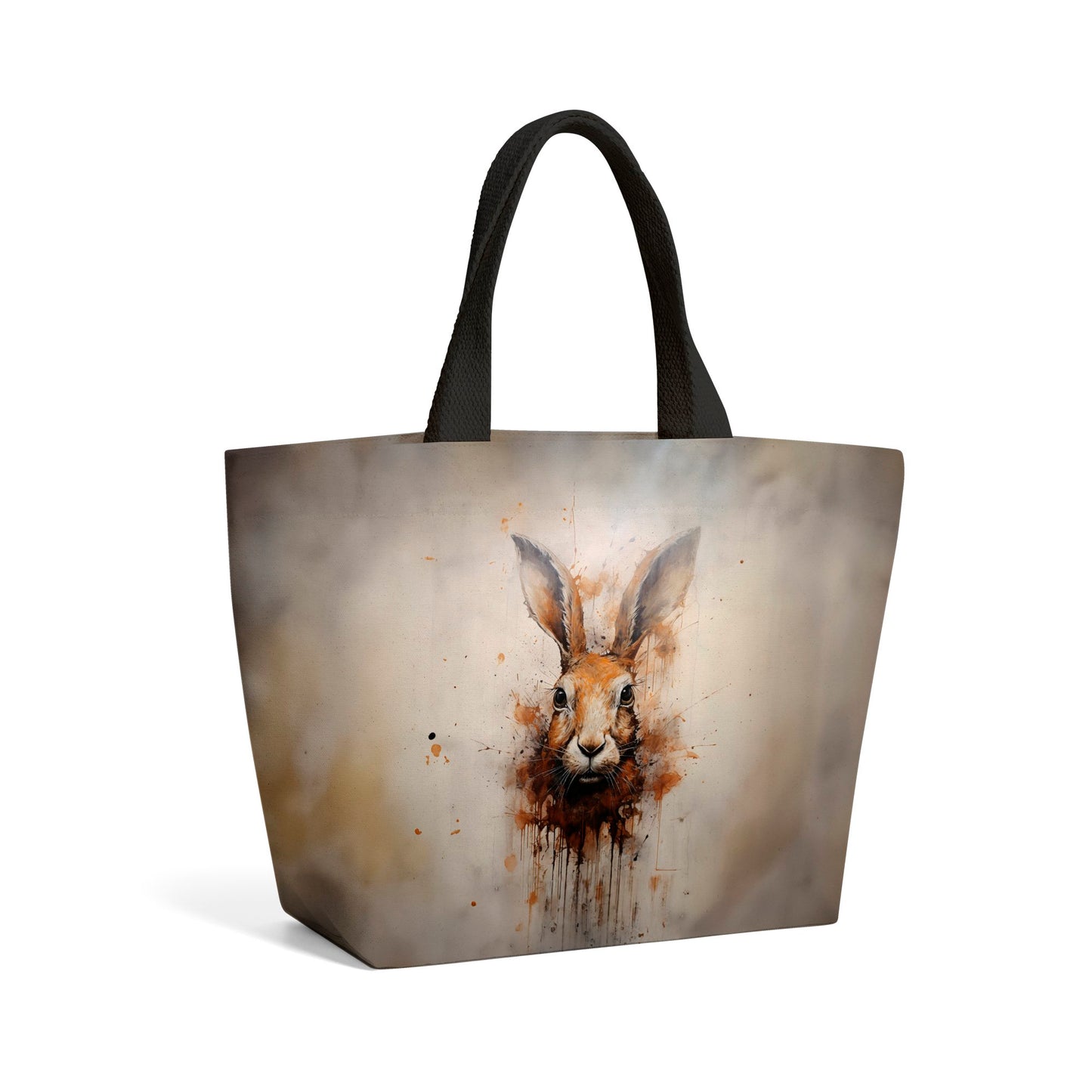 Watercolour Hare Face Beach Shopper Tote Bag