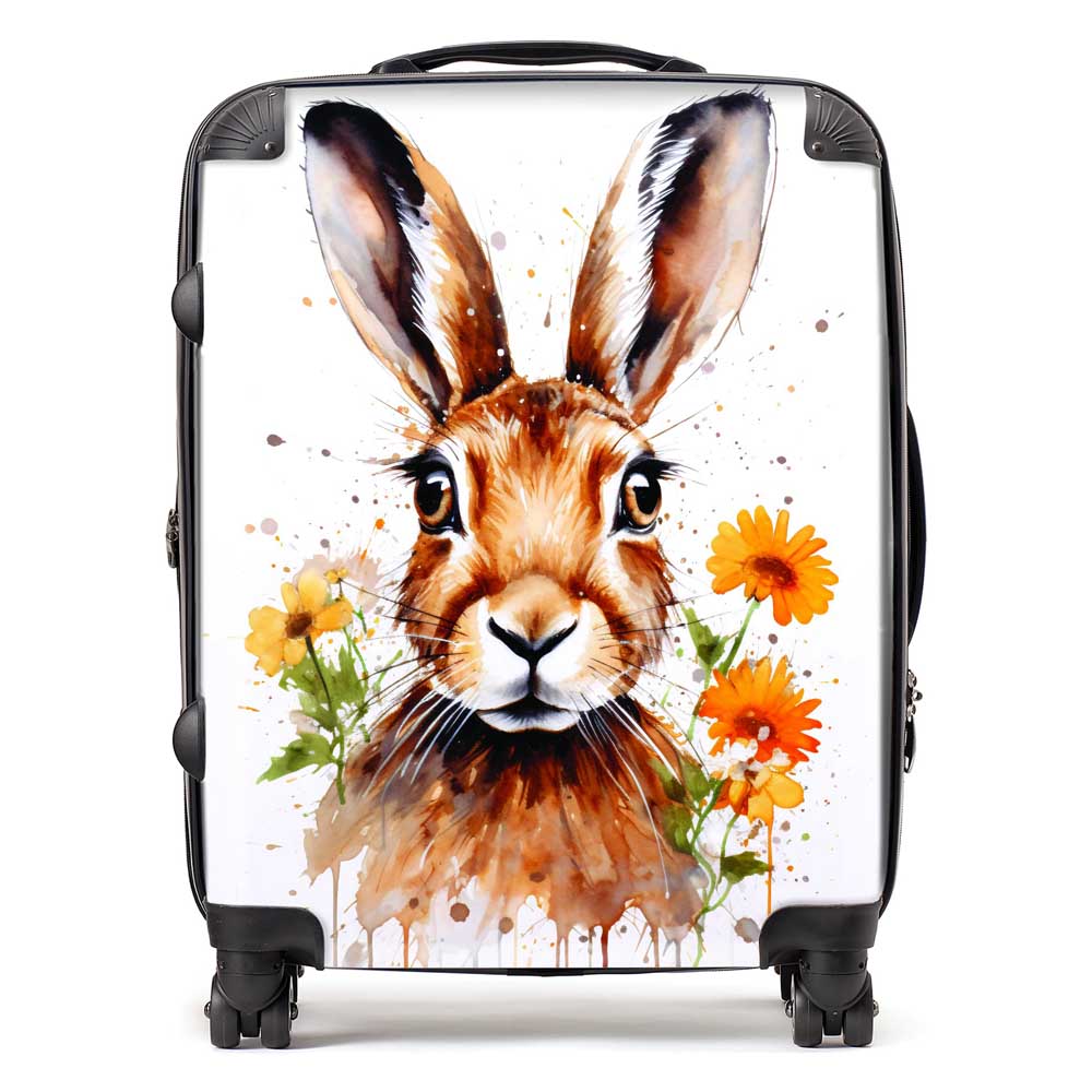 Watercolour Hare and Daisies Suitcase