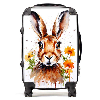 Watercolour Hare and Daisies Suitcase