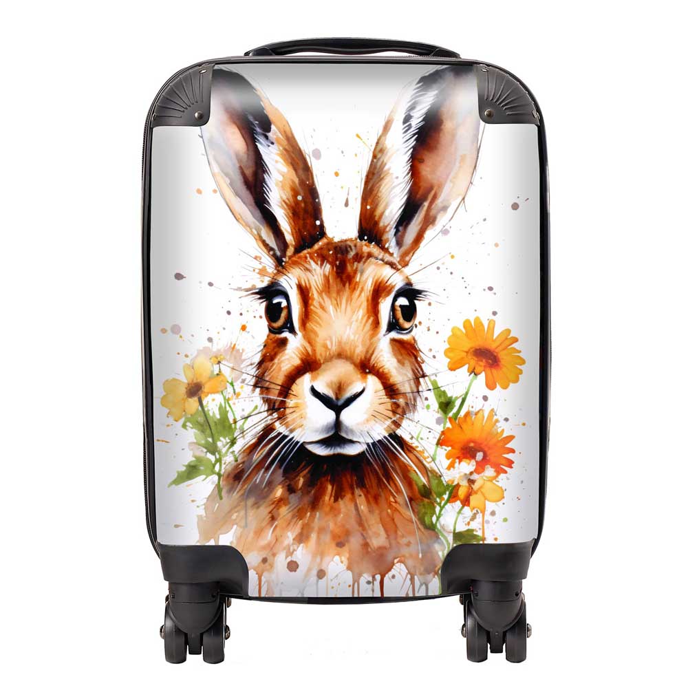 Watercolour Hare and Daisies Suitcase