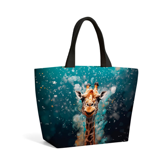 Splashart Giraffe Face Beach Shopper Tote Bag