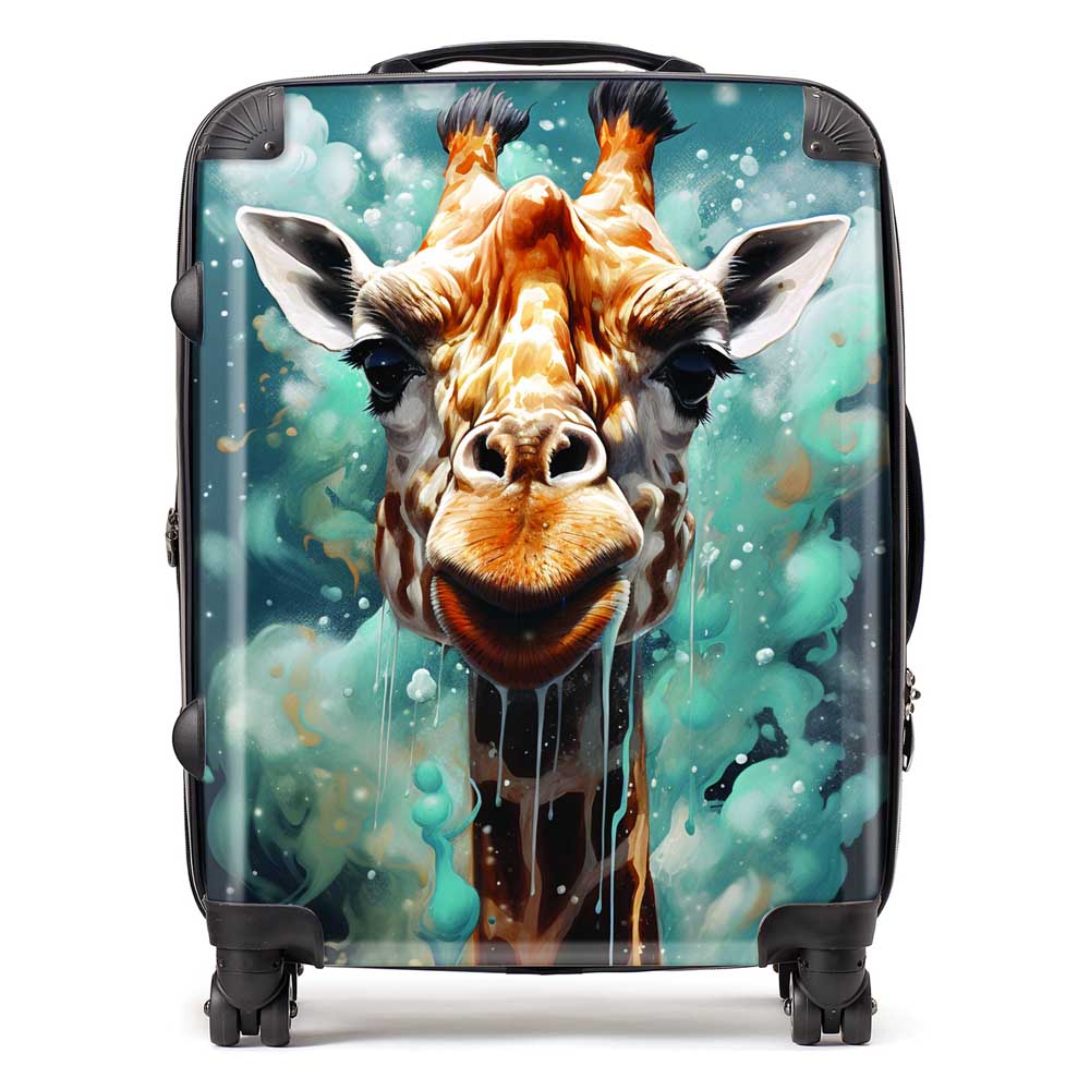 Splashart Giraffe Face Suitcase