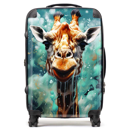 Splashart Giraffe Face Suitcase