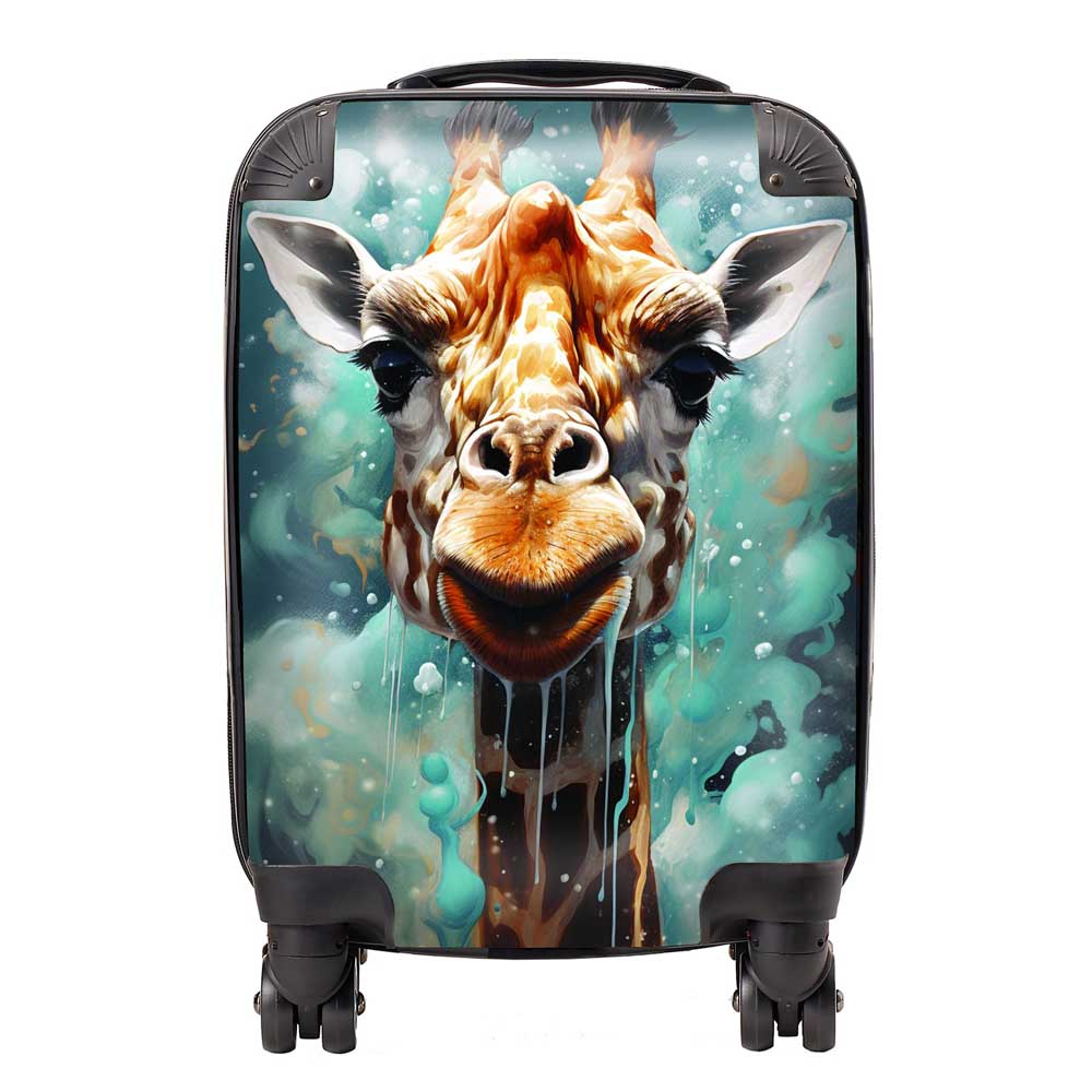 Splashart Giraffe Face Suitcase