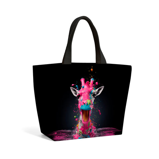 Splashart Giraffe Face Pink Beach Shopper Tote Bag