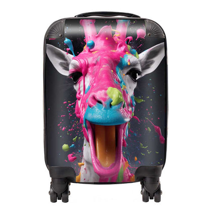 Splashart Giraffe Face Pink Suitcase