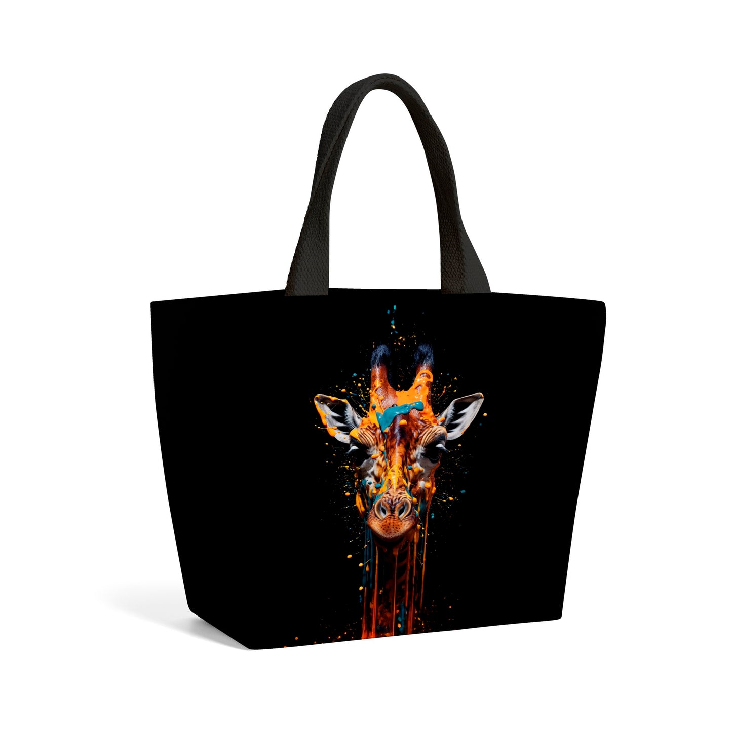 Giraffe Face Splashart Beach Shopper Tote Bag