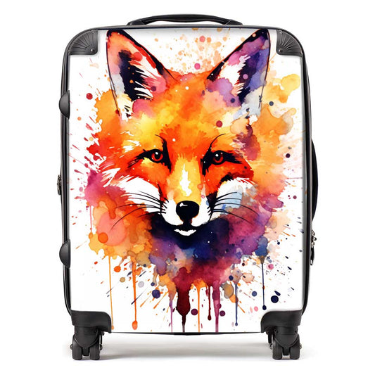 Watercolour Splashart Fox Face Suitcase