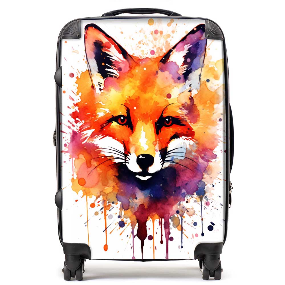 Watercolour Splashart Fox Face Suitcase