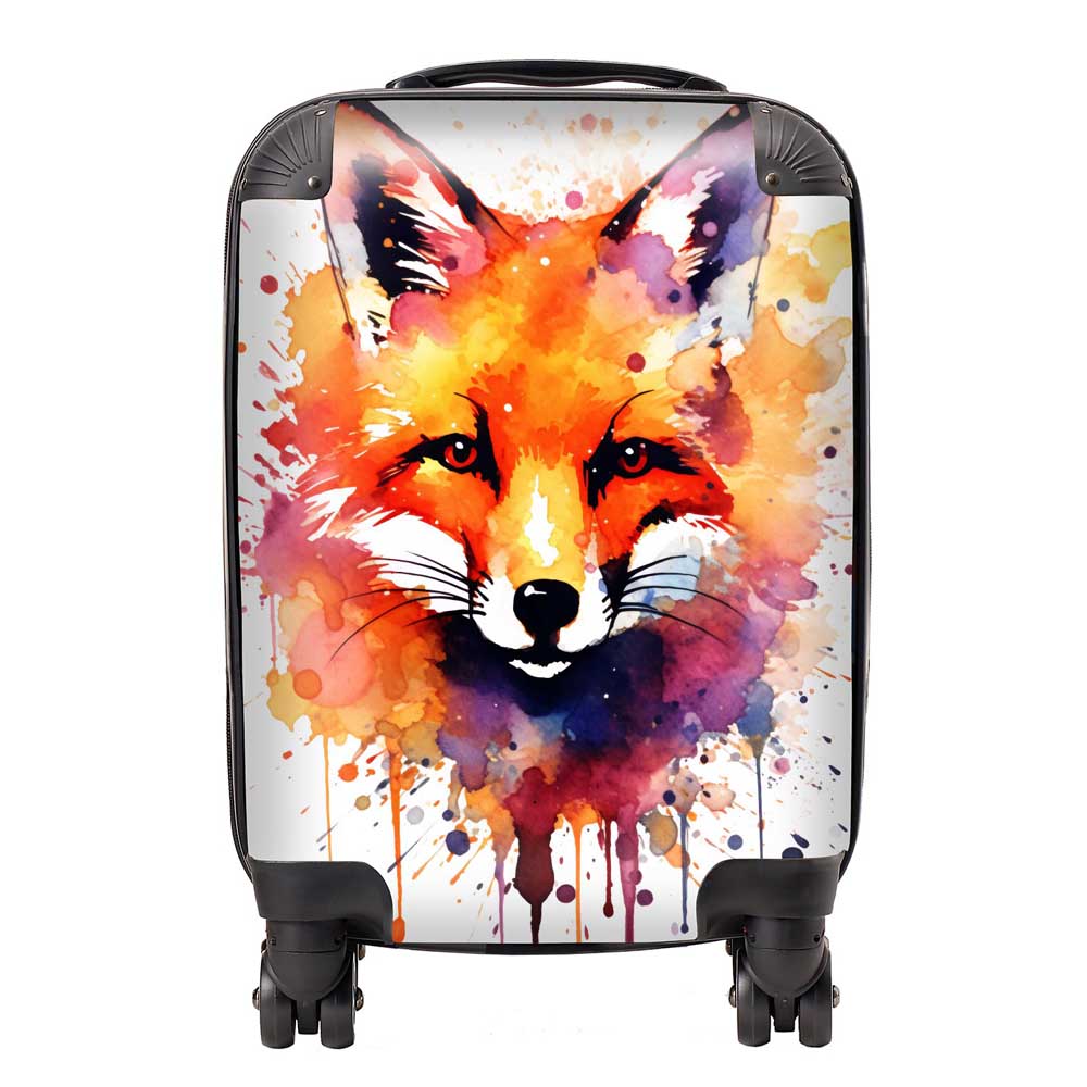 Watercolour Splashart Fox Face Suitcase