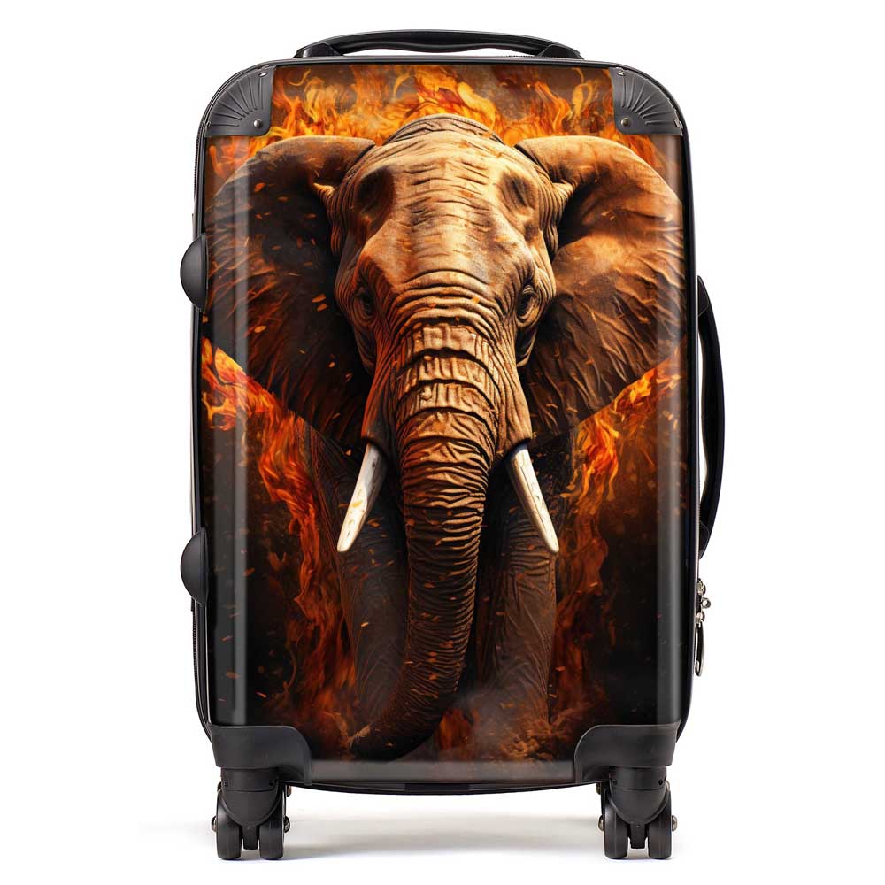 Splashart Elephant and fire Suitcase