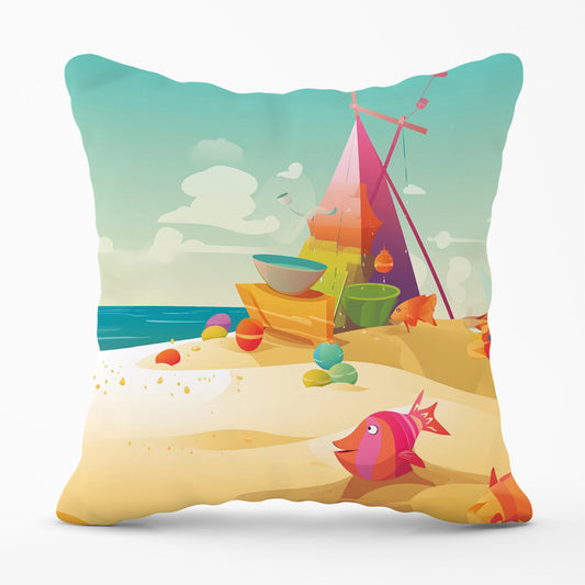 Fish On A Beach Holiday Cushions