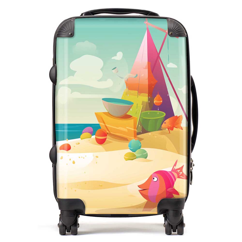 Fish On A Beach Holiday Suitcase