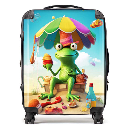 Frog On A Beach Holiday Suitcase