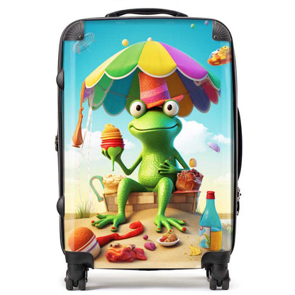 Frog On A Beach Holiday Suitcase