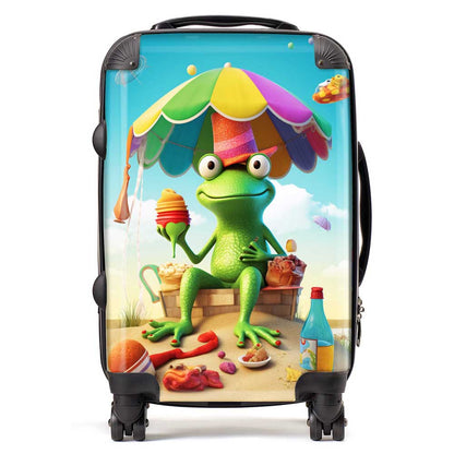 Frog On A Beach Holiday Suitcase