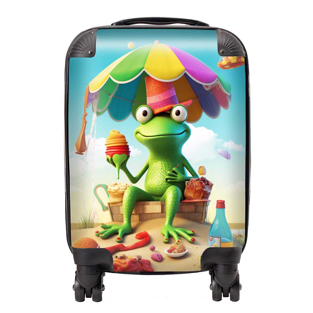 Frog On A Beach Holiday Suitcase