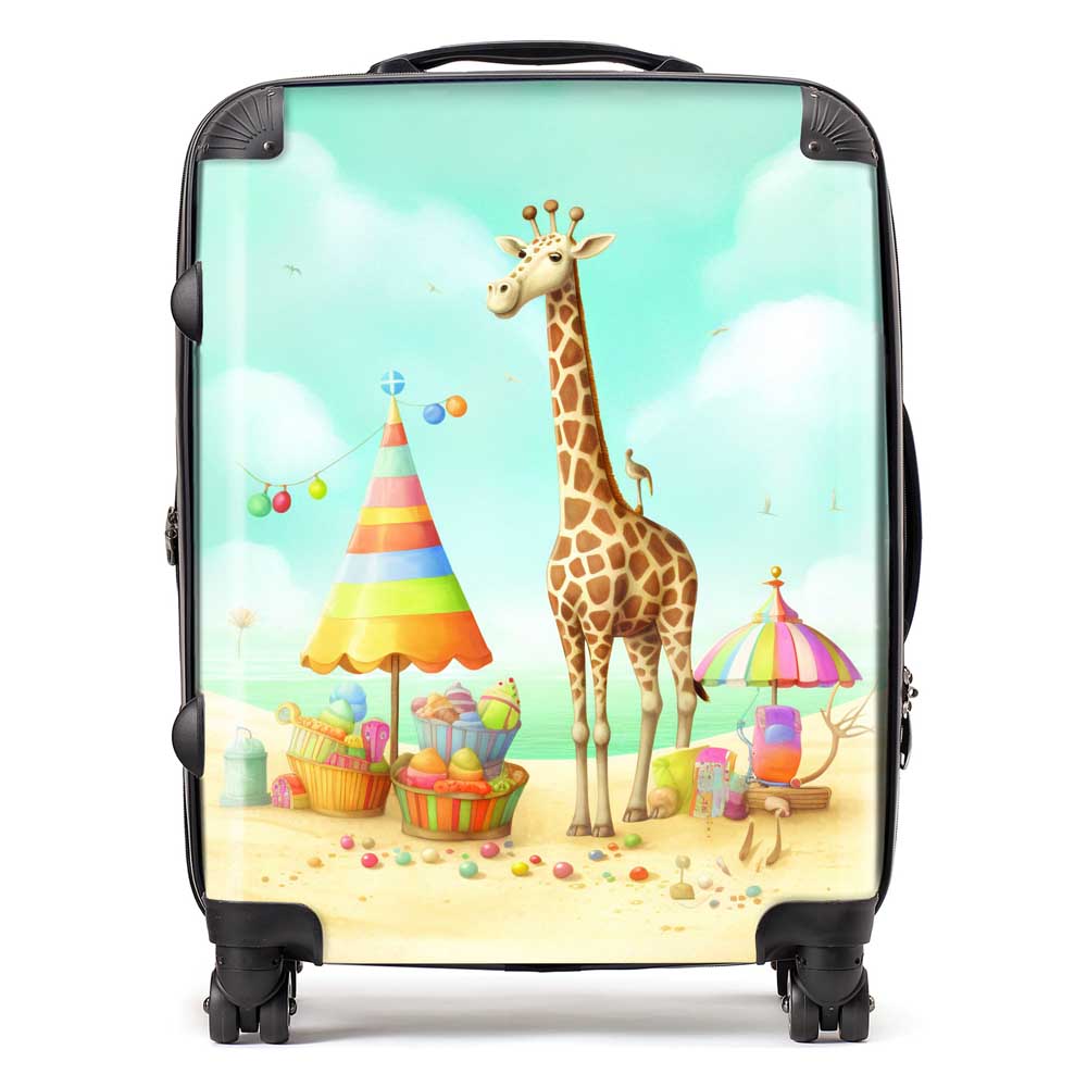 Giraffe On A Beach Holiday Suitcase