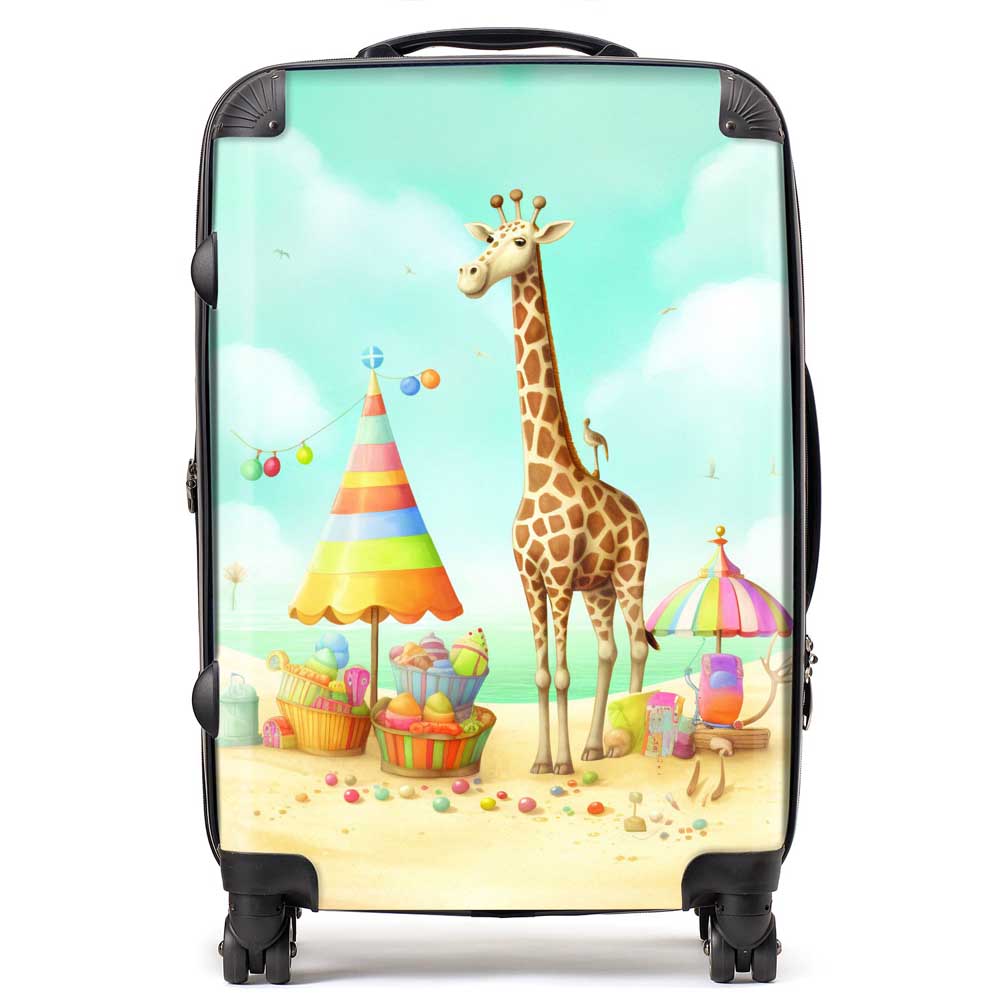 Giraffe On A Beach Holiday Suitcase