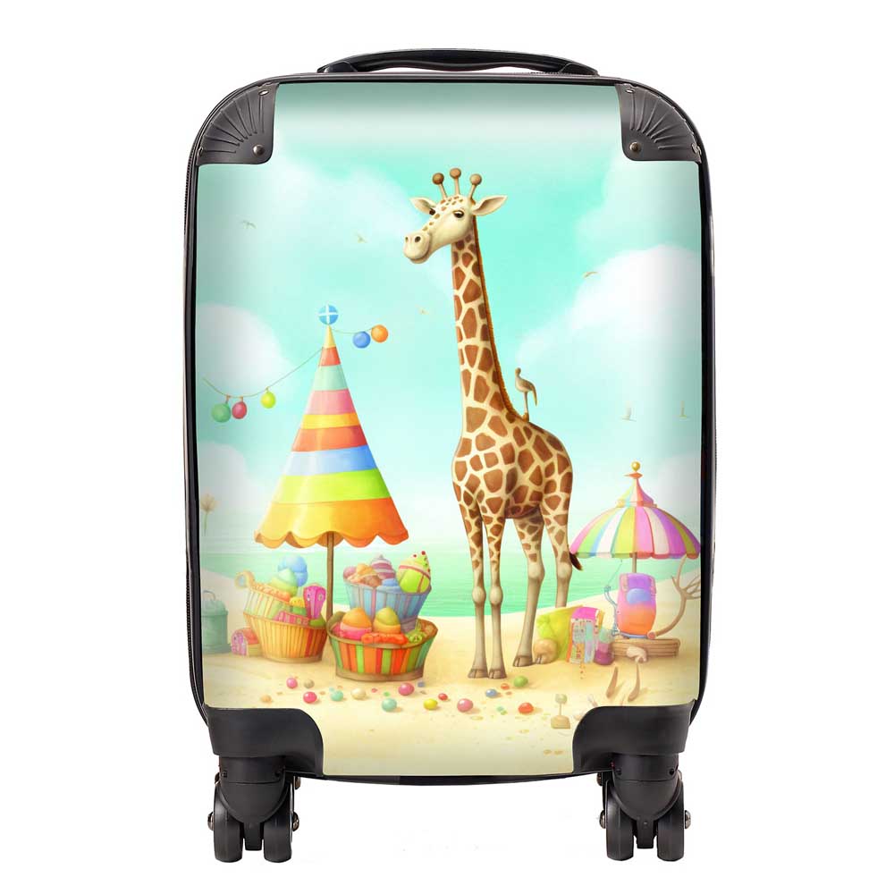 Giraffe On A Beach Holiday Suitcase