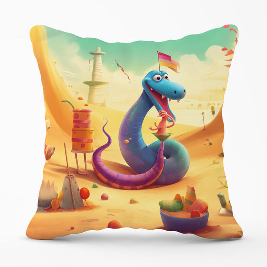 Snake On A Beach Holiday Cushions