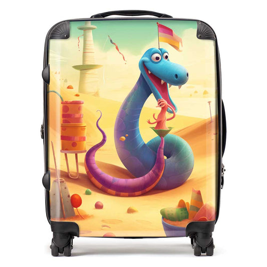 Snake On A Beach Holiday Suitcase