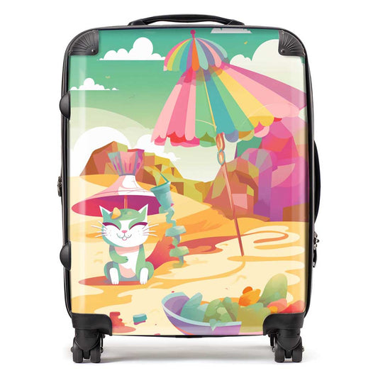 Kitten On A Beach Holiday Suitcase