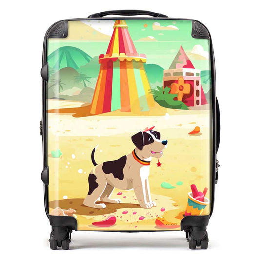 Doggy On A Beach Holiday Suitcase