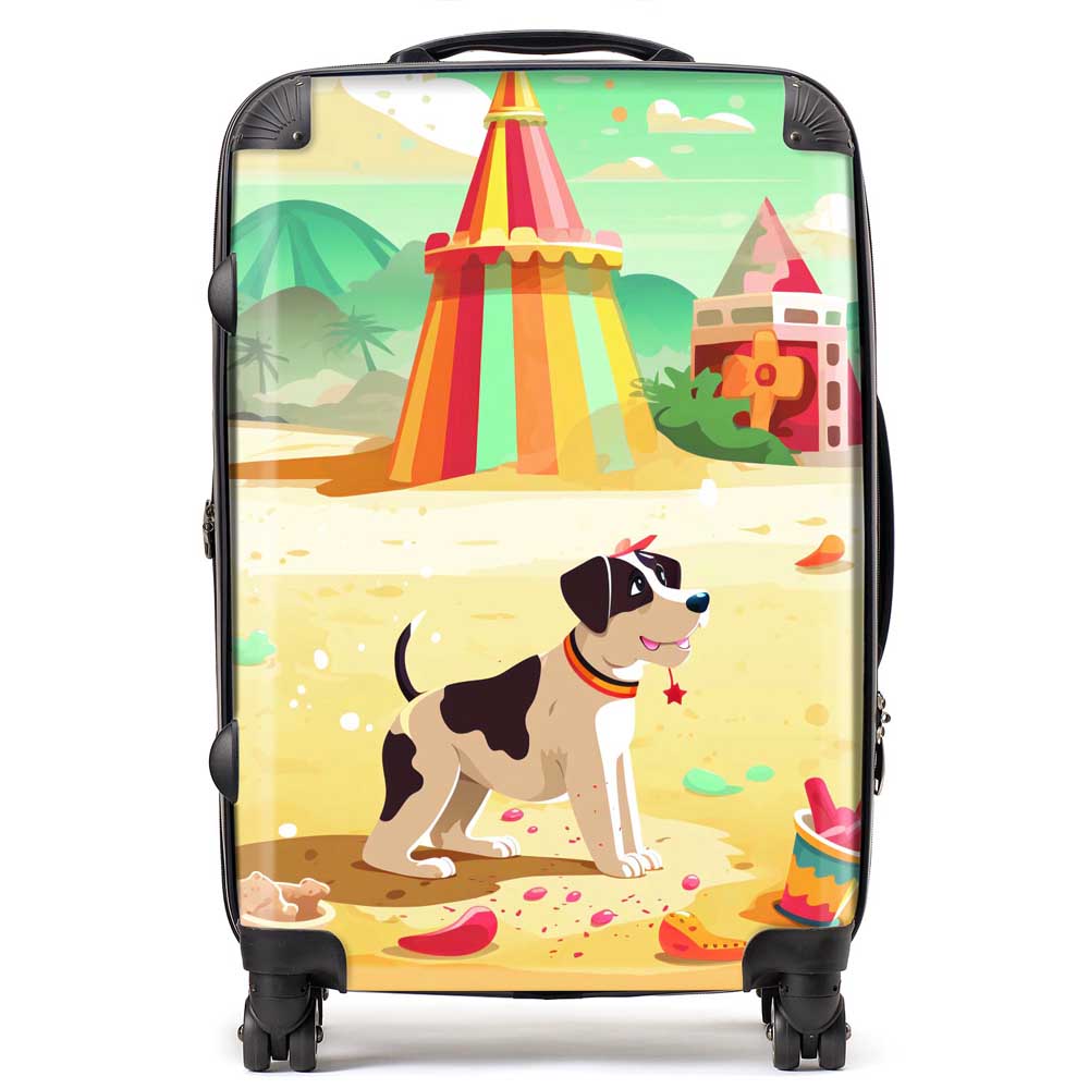 Doggy On A Beach Holiday Suitcase