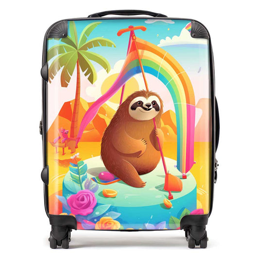 Sloth On A Beach Holiday Suitcase