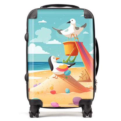 Seagulls On A Beach Holiday Suitcase