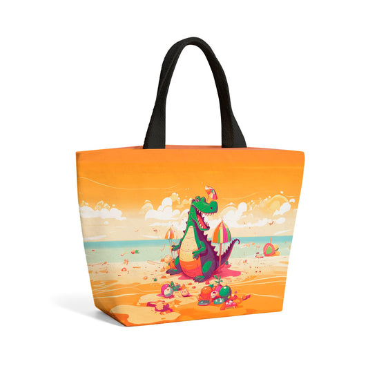 Crocodile On A Beach Holiday Beach Shopper Tote Bag