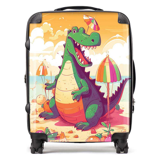 Crocodile On A Beach Holiday Suitcase