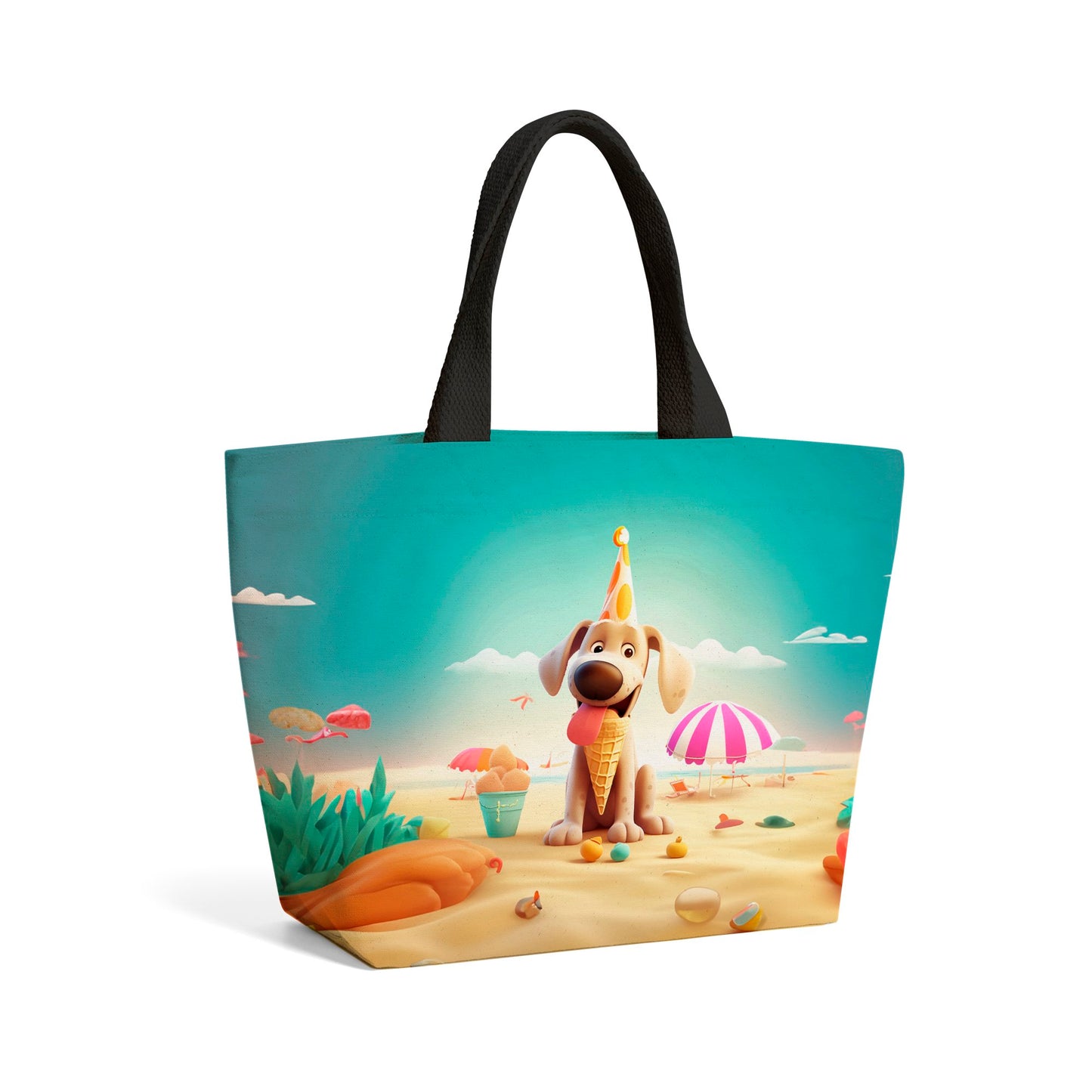 Dog On A Beach Holiday Beach Shopper Tote Bag