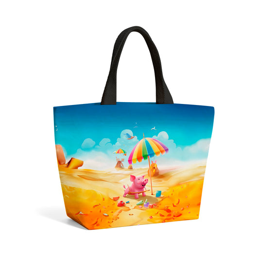 Pig On A Beach Holiday Beach Shopper Tote Bag