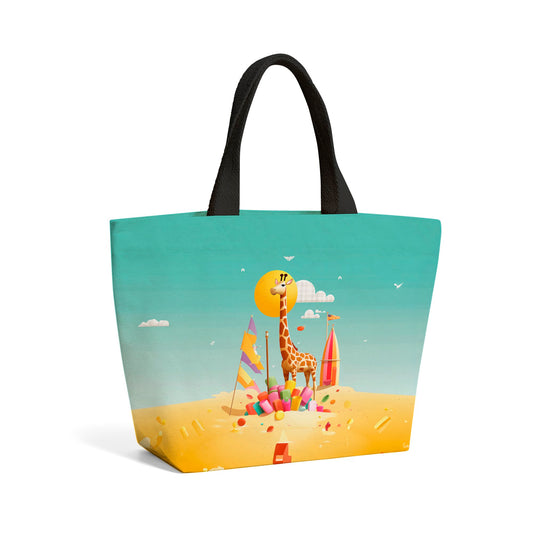 A Giraffe On A Beach Holiday Beach Shopper Tote Bag