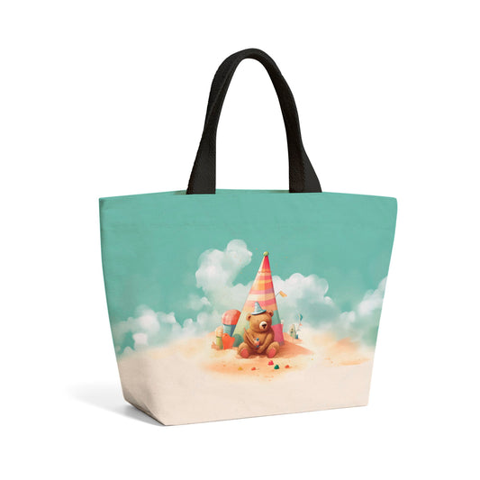 A Bear On A Beach Holiday Beach Shopper Tote Bag