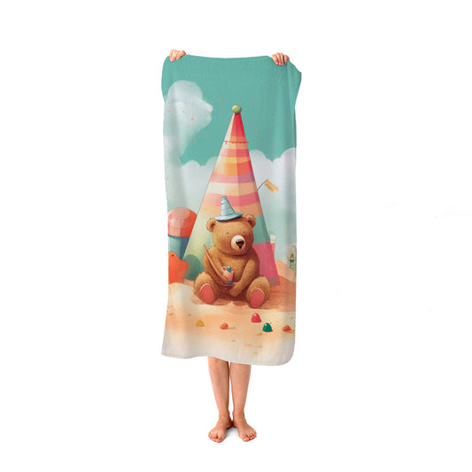 A Bear On A Beach Holiday Beach Towel