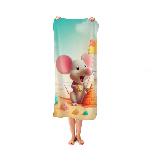 A Mouse On A Beach Holiday Beach Towel