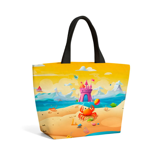 Orange Crab On A Beach Holiday Beach Shopper Tote Bag