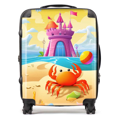 Orange Crab On A Beach Holiday Suitcase