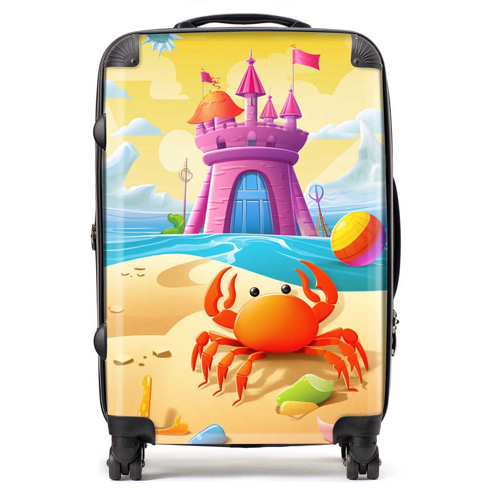 Orange Crab On A Beach Holiday Suitcase